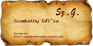 Szombathy Géza névjegykártya