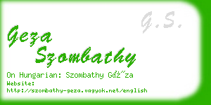 geza szombathy business card